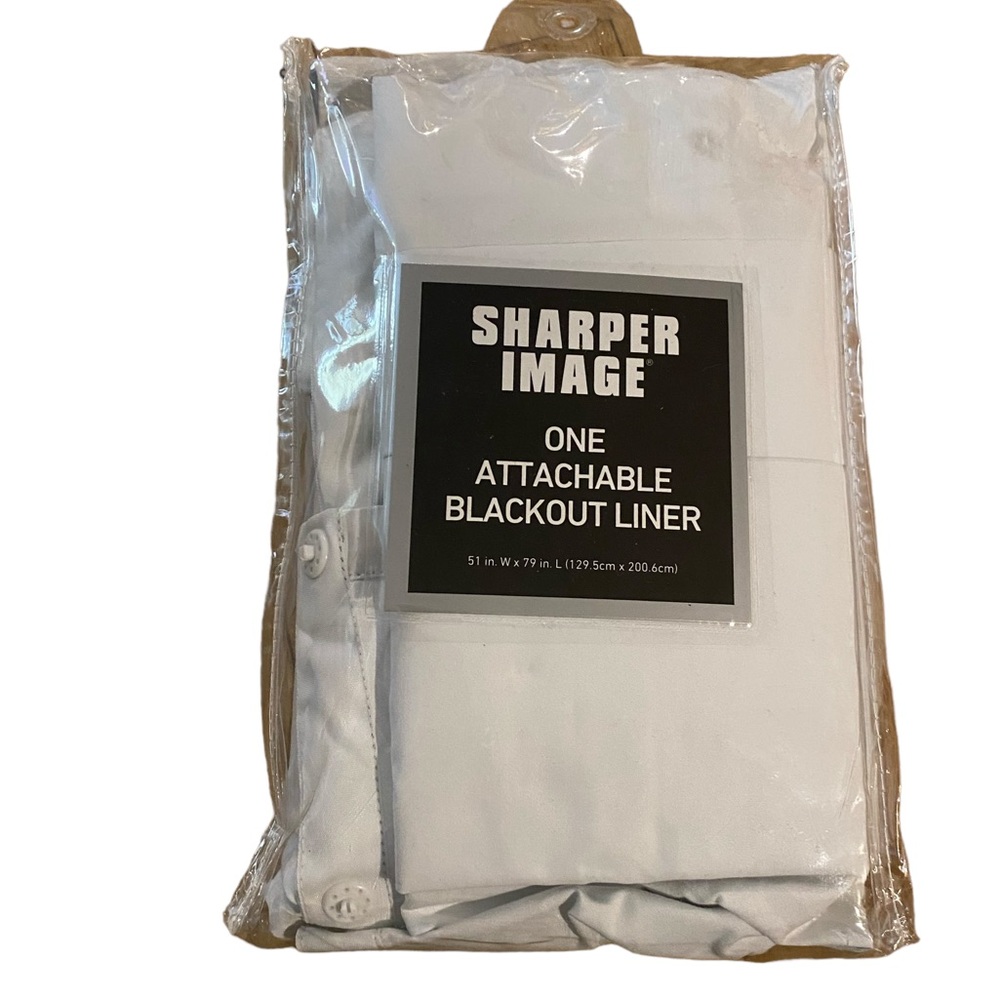 Sharper Image Blackout Curtain Liner – 79"L, 51"W | One Panel, Attachable, NIB